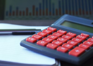 accounting calculator on a table